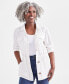 Petite Linen-Blend Field Jacket, Created for Macy's