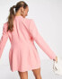 River Island co-ord slim three button blazer in pink