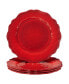 Red Crackle Salad Plates, Set of 4