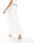 SNDYS cotton tie waist tiered maxi skirt co-ord in white