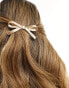 ASOS DESIGN barrette hair clip with bow detail in gold tone