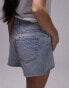 Topshop denim a-line Mom Shorts in bleach