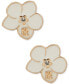 Gold-Tone Crystal & White Epoxy Orchid Stud Earrings