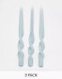 MAEGEN Cornflower BlueTwisted Taper Candle 3-Pack