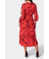 Women's Printed Wrap Midi Dress