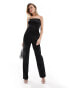 Daska satin jumpsuit in black