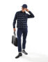 Selected Homme flannel check shirt in navy and white