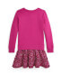 Big Girls Floral Woven-Skirt Fleece Dress