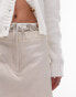 Topshop tailored twill mini skirt in cream with satin contrast knicker trim