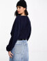 & Other Stories wool blend jumper in dark blue exclusive to ASOS