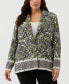 Plus Size Unlined Paisley Print Single Breasted Blazer