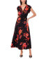 Women's Printed Faux-Wrap Maxi Dress