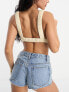 ASOS DESIGN elasticated triangle bralet in stone