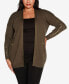 Black Label Plus Size Embellished Open-Front Cardigan Sweater