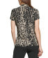 Petite Animal-Print Draped Surplice Blouse, Created for Macy's