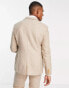 Noak British Tweed slim suit jacket in stone