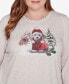 Plus Size Classic Festive Poodle Drawstring Top