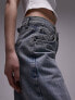 Topshop Petite cinch back jean in dirty bleach