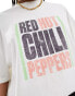 ASOS DESIGN unisex oversized license band tee in off white with Red Hot Chilli Peppers graphics