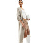 NA-KD long line knitted cardigan in light beige