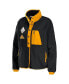 Women's Black Pittsburgh Steelers Polar Fleece Raglan Full-Snap Jacket