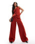 Kaiia wide leg tailored trousers co-ord in rust