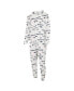 Комплект пижамы Concepts Sport White New England Patriots Allover Print Docket Union Full-Zip Hooded Pajama Suit