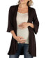 Open Front Elbow Length Sleeve Maternity Cardigan