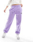 The North Face Essential oversized fleece high waist joggers in purple Exclusive at ASOS