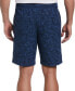 Men's Tonal Tropical-Print Linen Blend 9" Drawstring Shorts