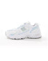 New Balance 530 trainers in white and light blue