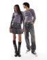 Reclaimed Vintage unisex grunge double layer t-shirt with fishnet sleeves