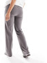 Mamalicious Maternity over the bump ribbed wide leg trousers in dark grey