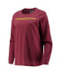 Женская пижама Concepts Sport Womens Burgundy Washington Football Team Meter Knit Long Sleeve Raglan Top and Shorts Sleep Set