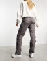 New Look double pocket slim leg cargo in grey