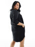 Vero Moda Curve denim shirt dress in black