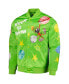 Men's Green Looney Tunes Marvin the Martian Graphic Satin Full-Snap Jacket