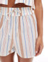 ASOS DESIGN Carrie cotton co-ord beach short in multi stripe