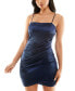 Juniors' Ruched Asymmetric Bodycon Dress