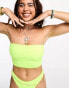 COLLUSION textured bandeau bikini top in neon yellow