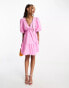 Nobody's Child Vienna puff sleeve mini dress in pink