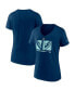 Women's Deep Sea Blue Seattle Kraken Authentic Pro Core Collection Secondary Logo V-Neck T-shirt