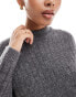 Selected Femme crew neck merino wool blend jumper in texture grey