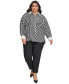 Women's Plus Size Striped Button-Front Shirt, First@Macy’s