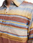 Kavu short sleeve stripe shirt in multi