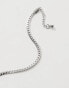 ASOS DESIGN waterproof stainless steel flat chain bracelet in silver tone