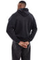 Hollister washed boxy fit hoodie in black