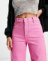 DTT Petite high waist wide leg jeans in pink