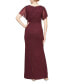 Women's Round-Neck Flutter-Sleeve Gown