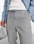 ASOS DESIGN tapered fleece joggers in grey